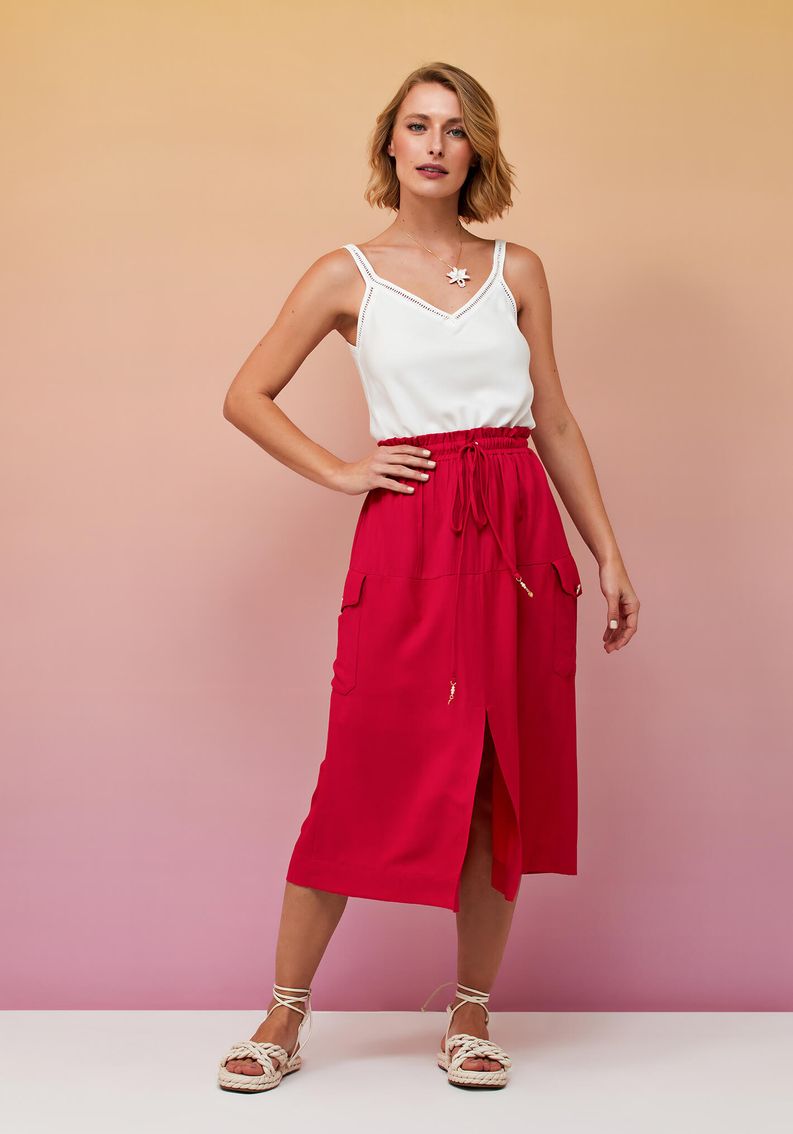 SAIA MIDI COM BOLSOS LATERAIS - loft747